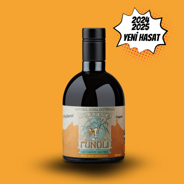 Funoli Premium Organik Yüksek Polifenol (474) Soğuk Sıkım Natürel Sızma Zeytinyağı 500ml.