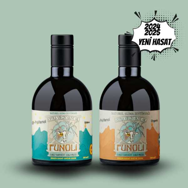 Funoli Premium Tadım Seti Yüksek Polifenollü Soğuk Sıkım Natürel Sızma Zeytinyağı 2x500ml.